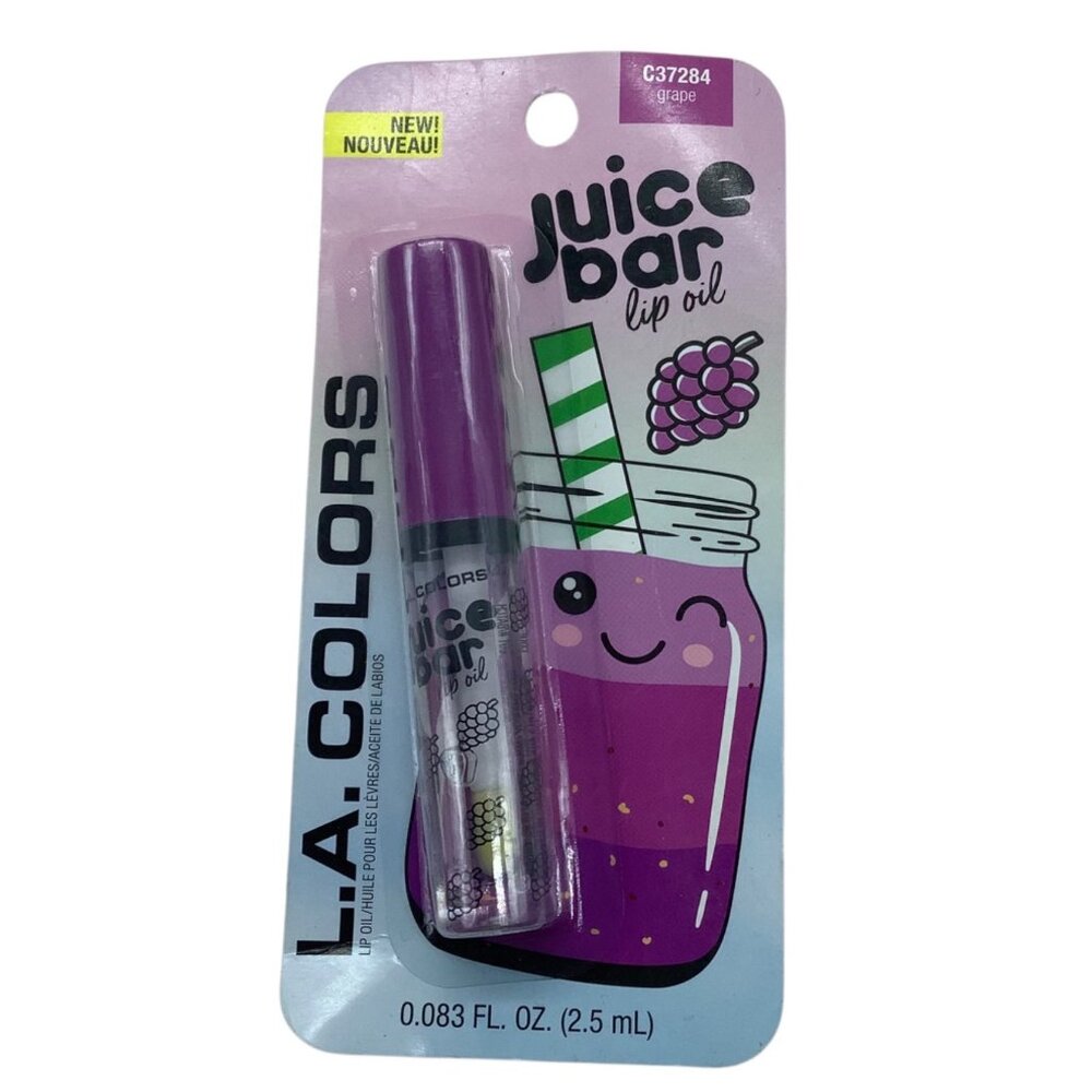 L.A. Colors Juice‎ Bar Lip Oil Grape 0.083 Fl. Oz. Moisture Nourish NEW
